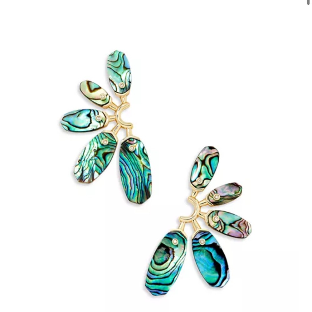 Kendra Scott Ashlyn Shell Half Flower Statement Earrings - Picture 2 of 4